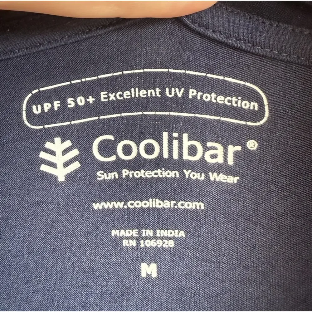 Coolibar UPF 50+ Sun Protection Cardigan Navy Blue Wrap Jacket Women's Medium - Picture 3 of 9